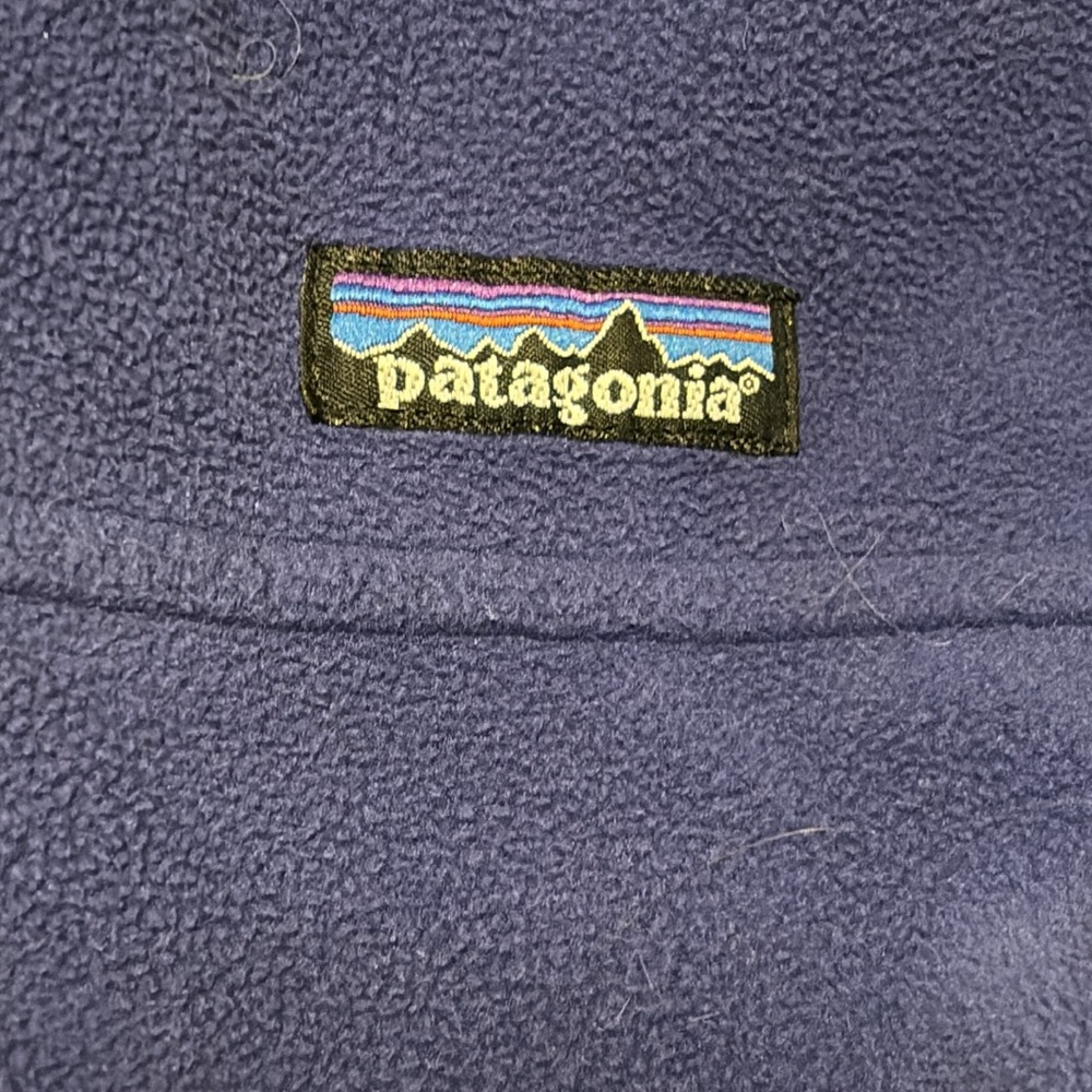 Patagonia Synchilla Kids Cozy Blue Fleece Jacket Vest Size Medium - Picture 3 of 7